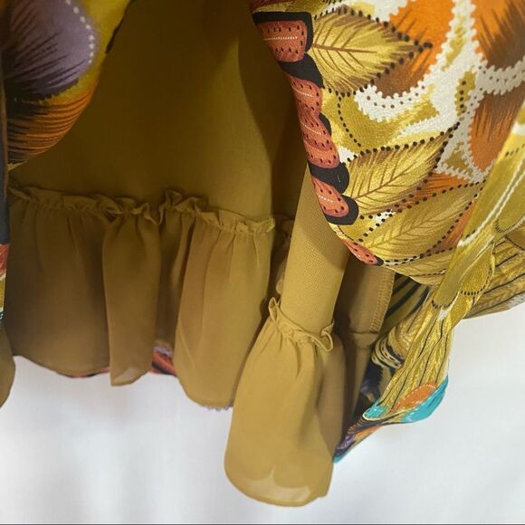 Anthropologie Edme & Esyllte Silk Lappula Dress Womens 2 Boho Sleeveless Ruffle - Picture 4 of 6